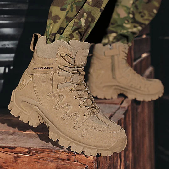 Men's combat boots - waterproof, non-slip hiking boots, puncture-proof and twist-proof work boots
