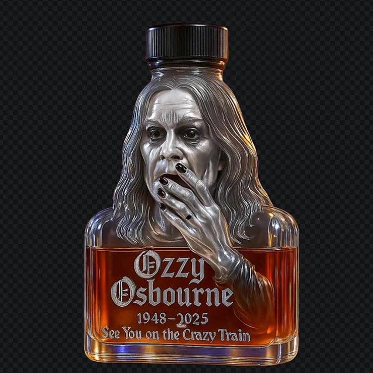 Ozzy See you on the crazy train Whiskey bottle