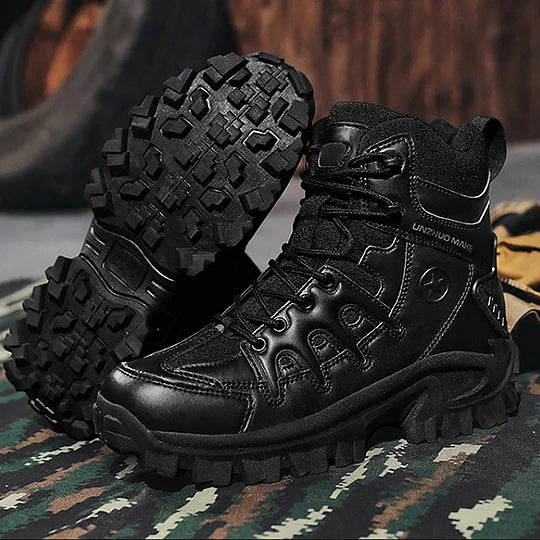 Men's combat boots - waterproof, non-slip hiking boots, puncture-proof and twist-proof work boots