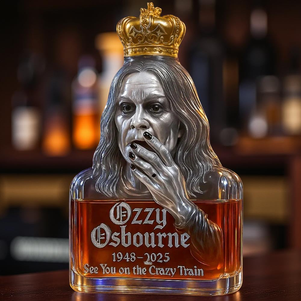 Ozzy See you on the crazy train Whiskey bottle