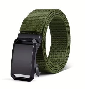 Military tactical belt with automatic buckle