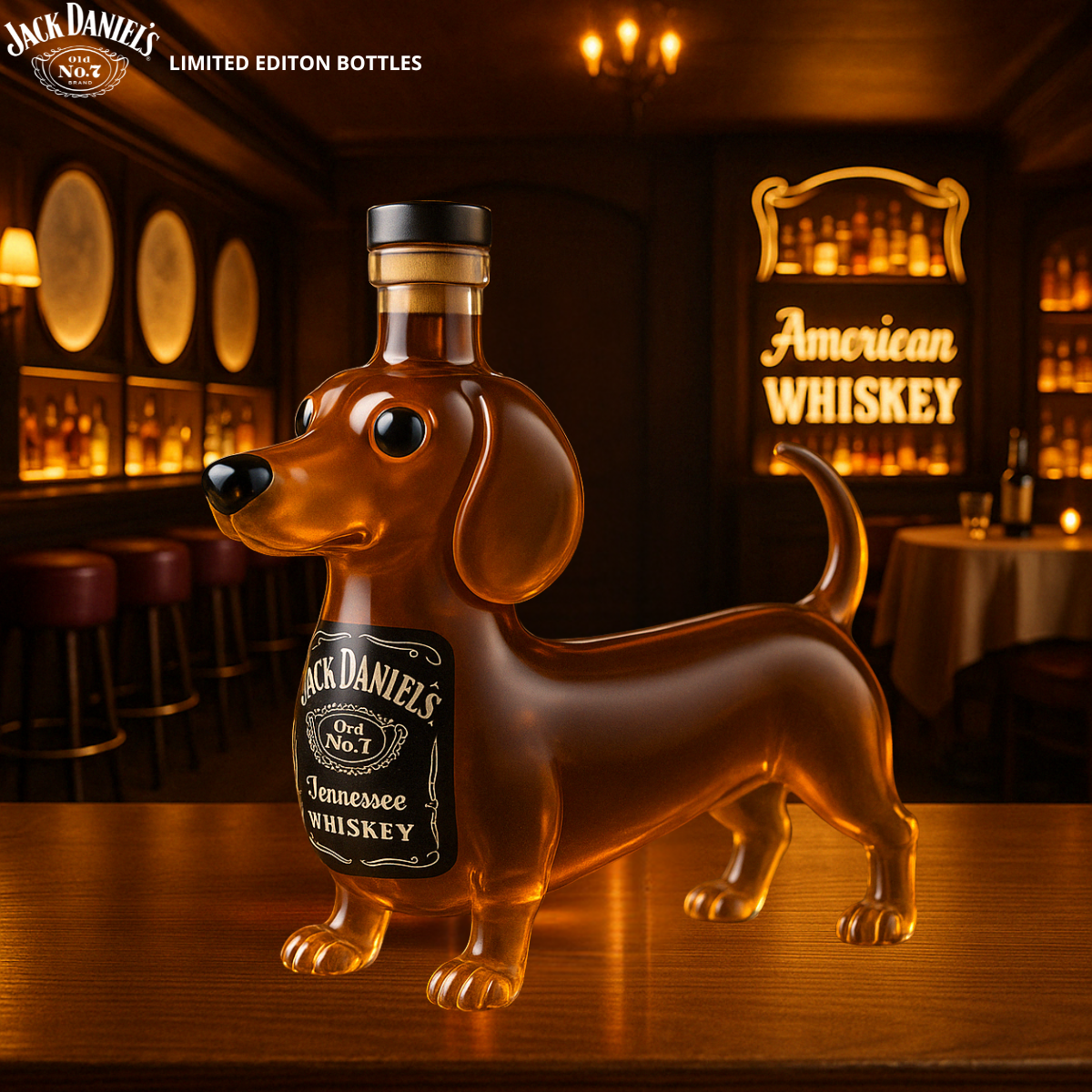 Dachshund-shaped whiskey bottle