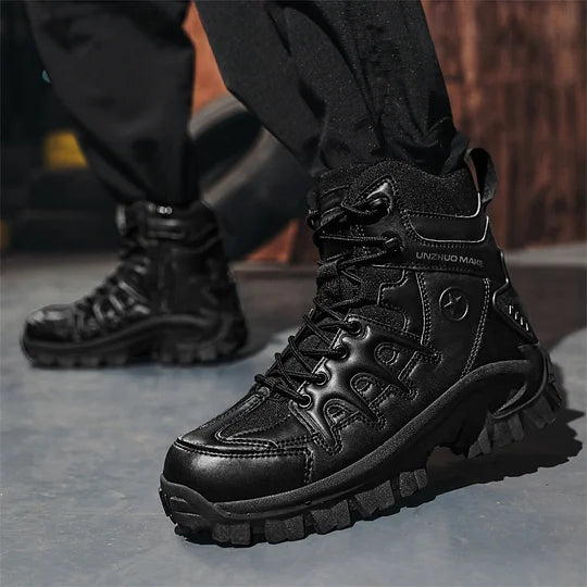 Men's combat boots - waterproof, non-slip hiking boots, puncture-proof and twist-proof work boots