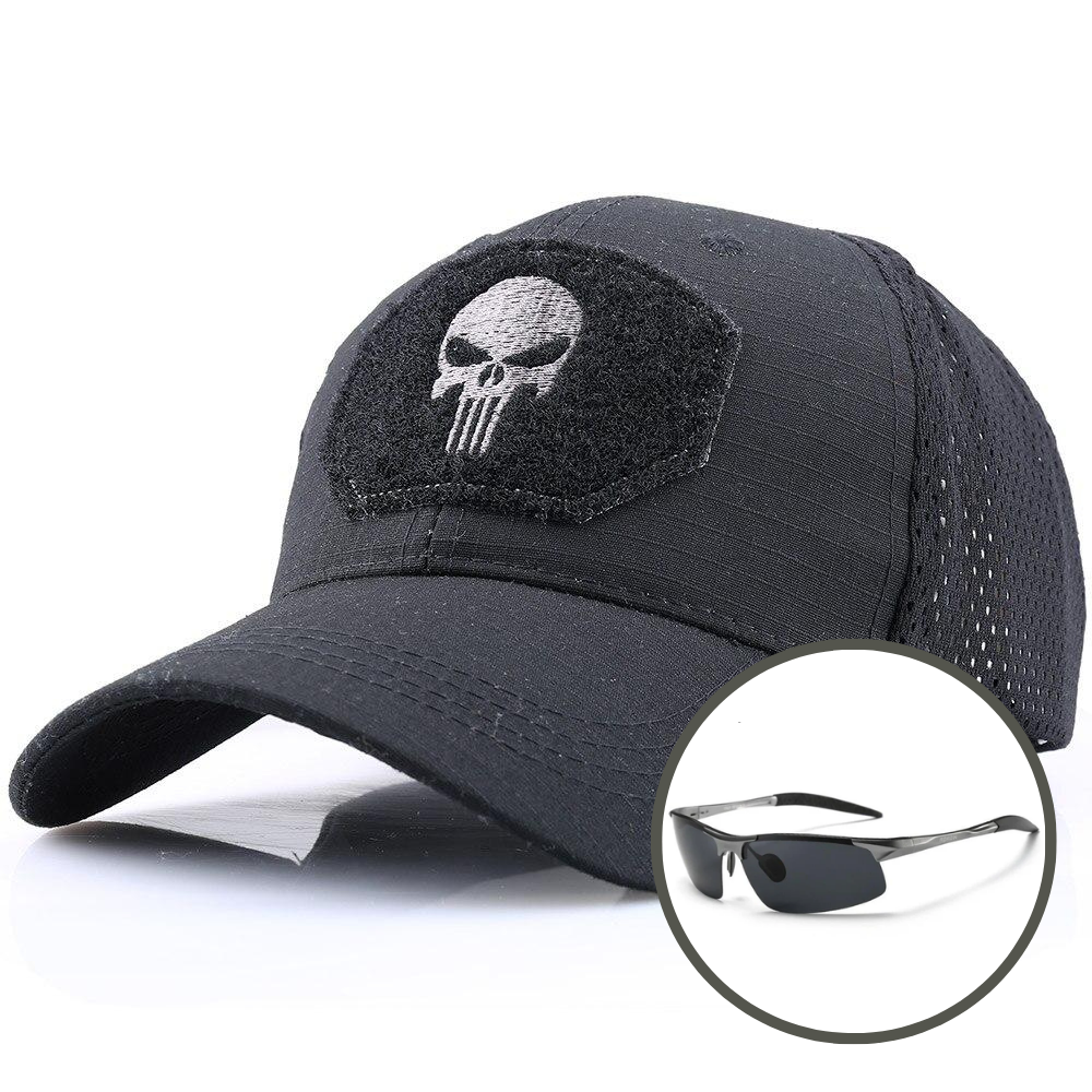 Tactical camouflage skull cap & sunglasses combo